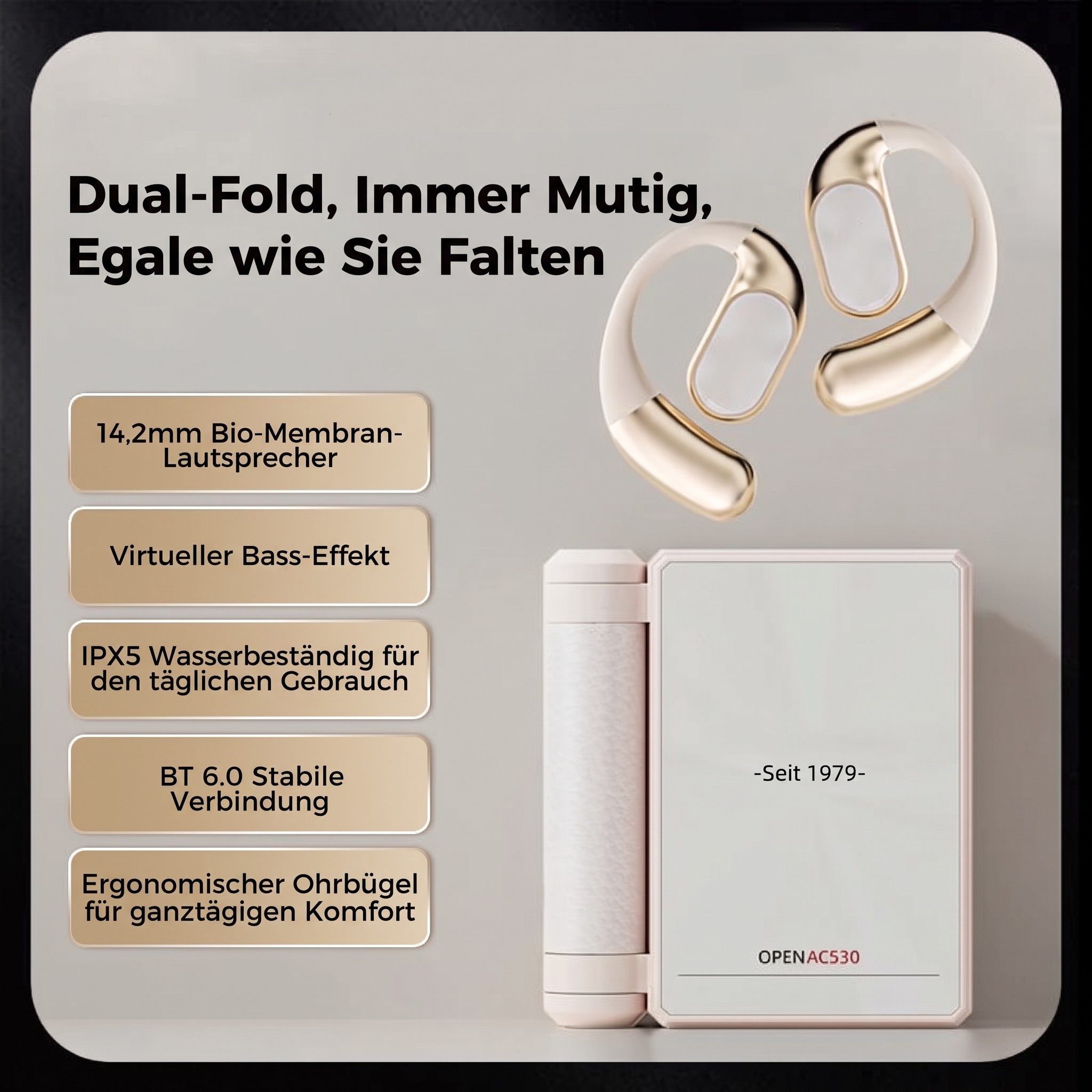 Écouteurs sans fil Bluetooth 6.0 à réduction de bruit – 145H d'autonomie, étanches IPX5, sport