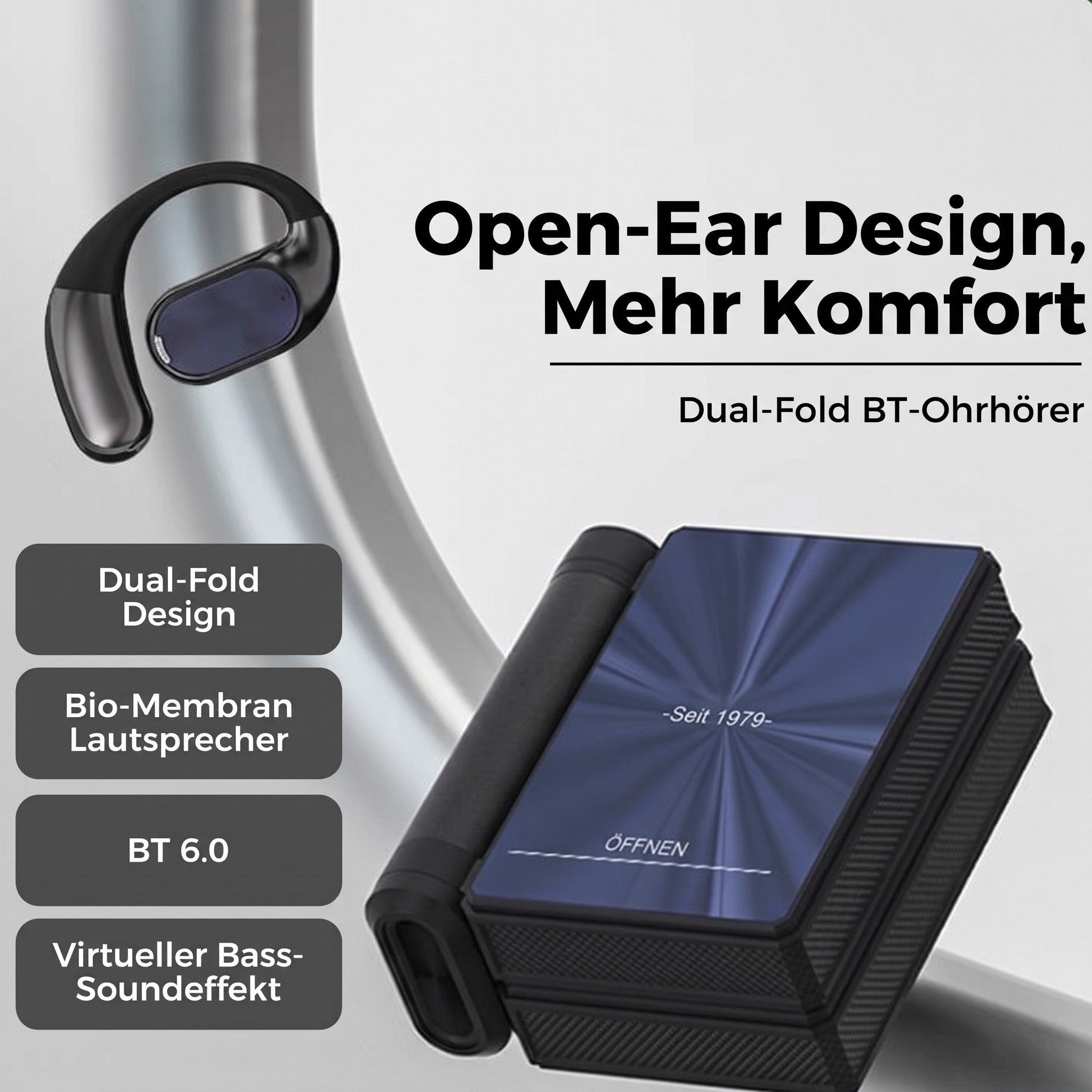 Écouteurs sans fil Bluetooth 6.0 à réduction de bruit – 145H d'autonomie, étanches IPX5, sport