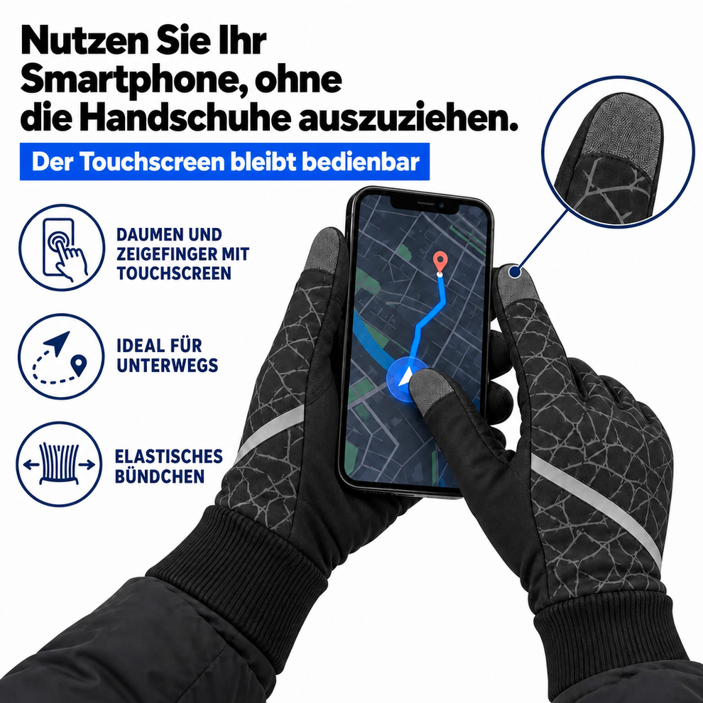 Gants de vélo thermiques d'hiver, coupe-vent et tactiles
