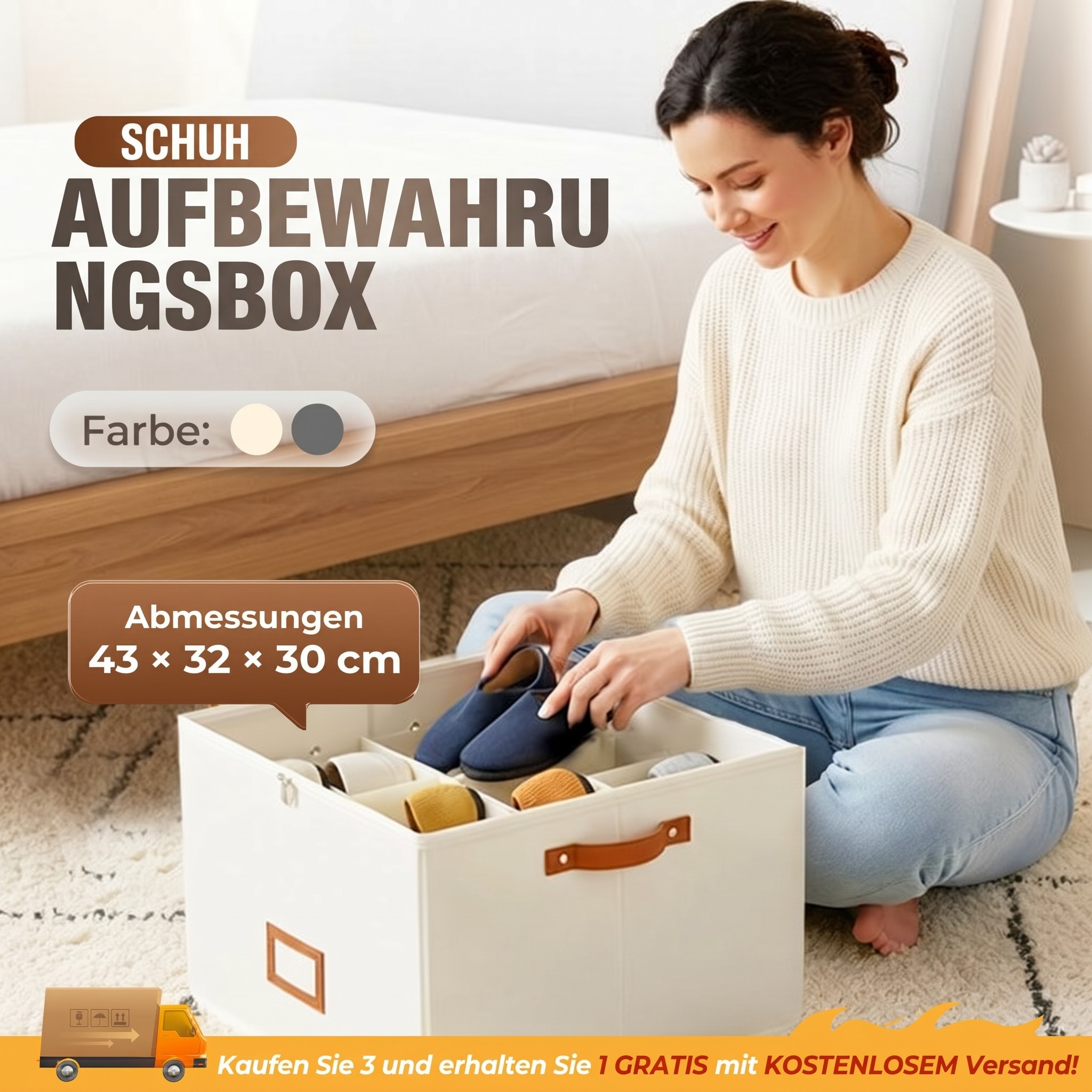 Boîte de rangement en tissu pour chaussures – Pliable, grande capacité, anti-poussière et respirante pour placard et chambre