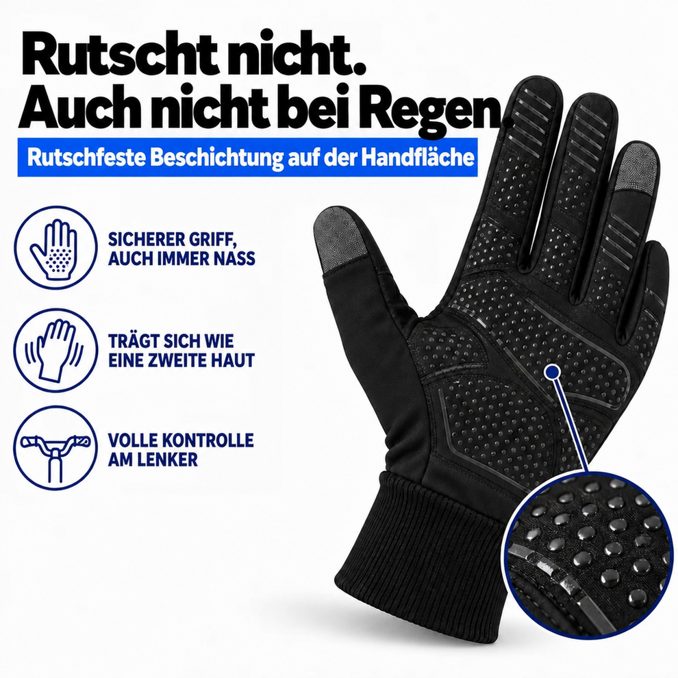 Gants de vélo thermiques d'hiver, coupe-vent et tactiles