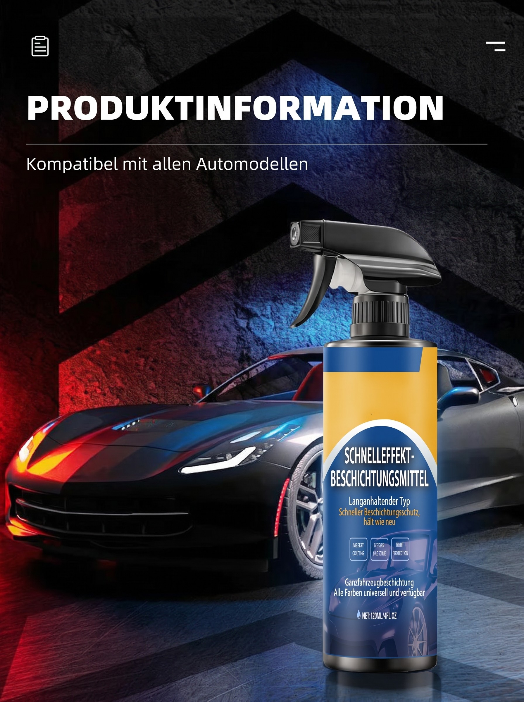 Spray agent de revêtement rapide avancé pour voiture