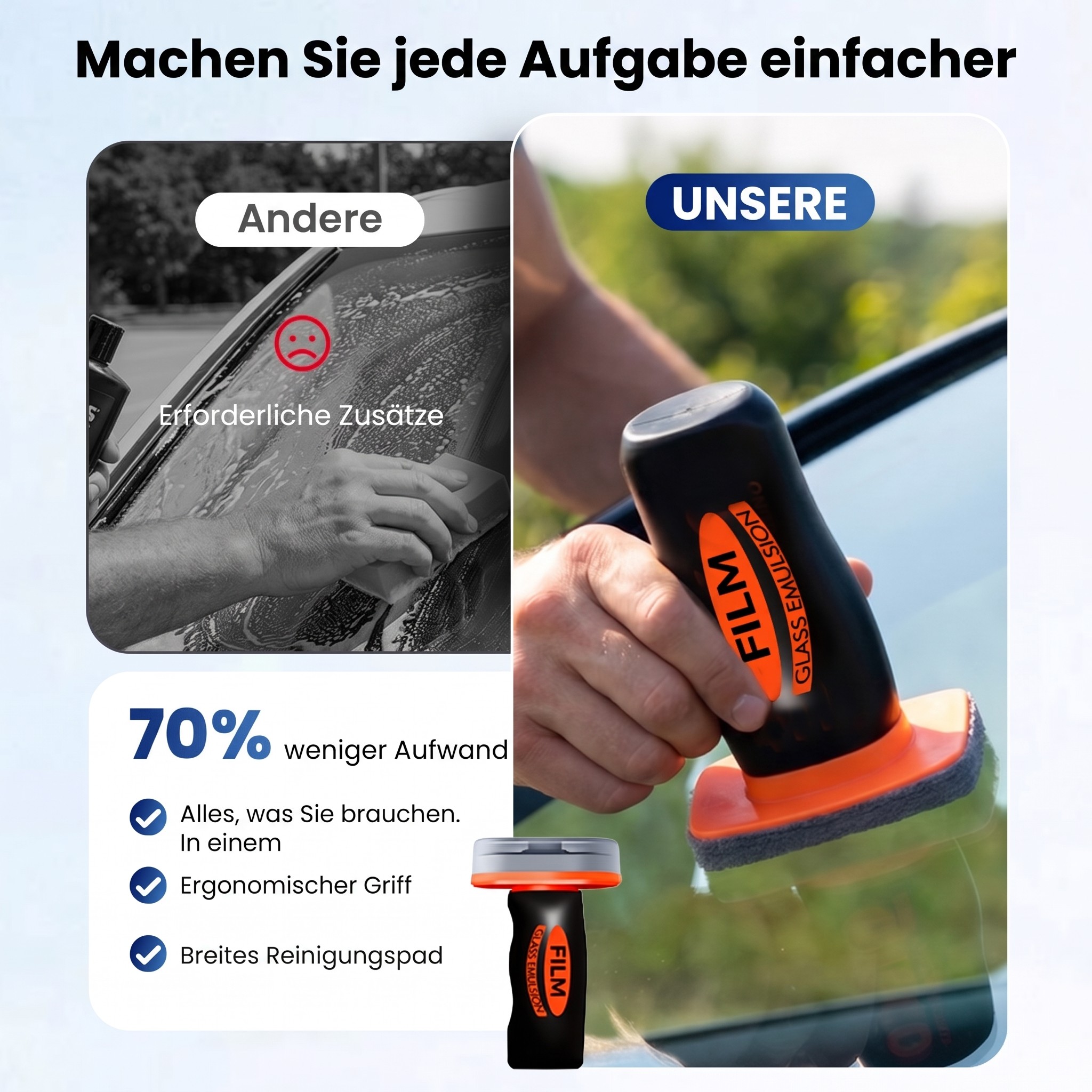 Dissolvant portable de film d'huile pour vitres