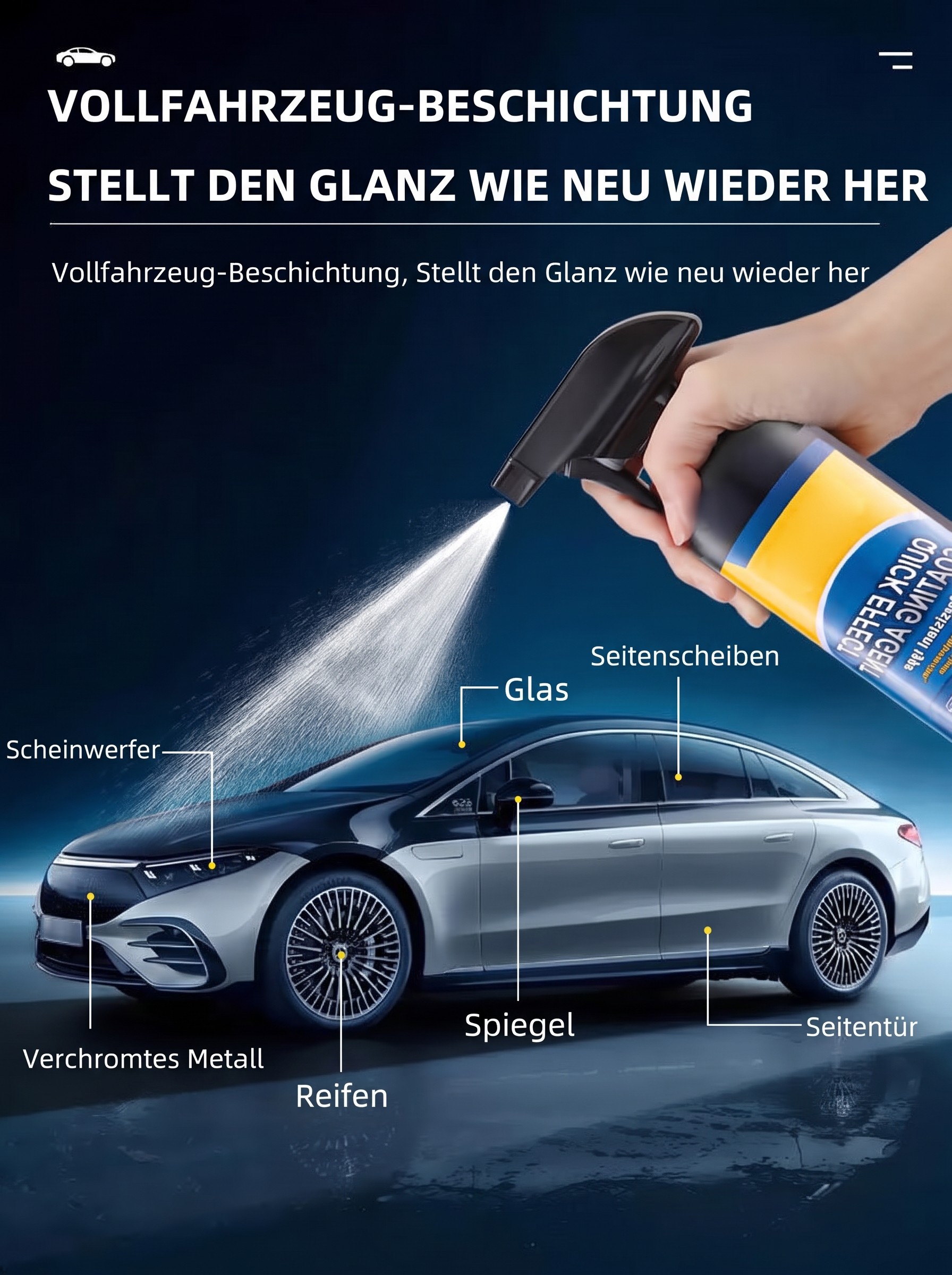 Spray agent de revêtement rapide avancé pour voiture
