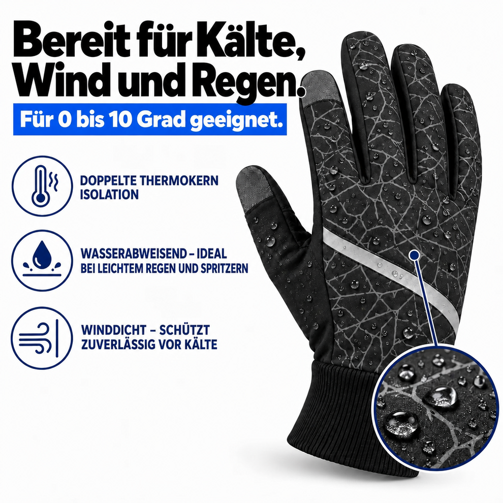 Gants de vélo thermiques d'hiver, coupe-vent et tactiles
