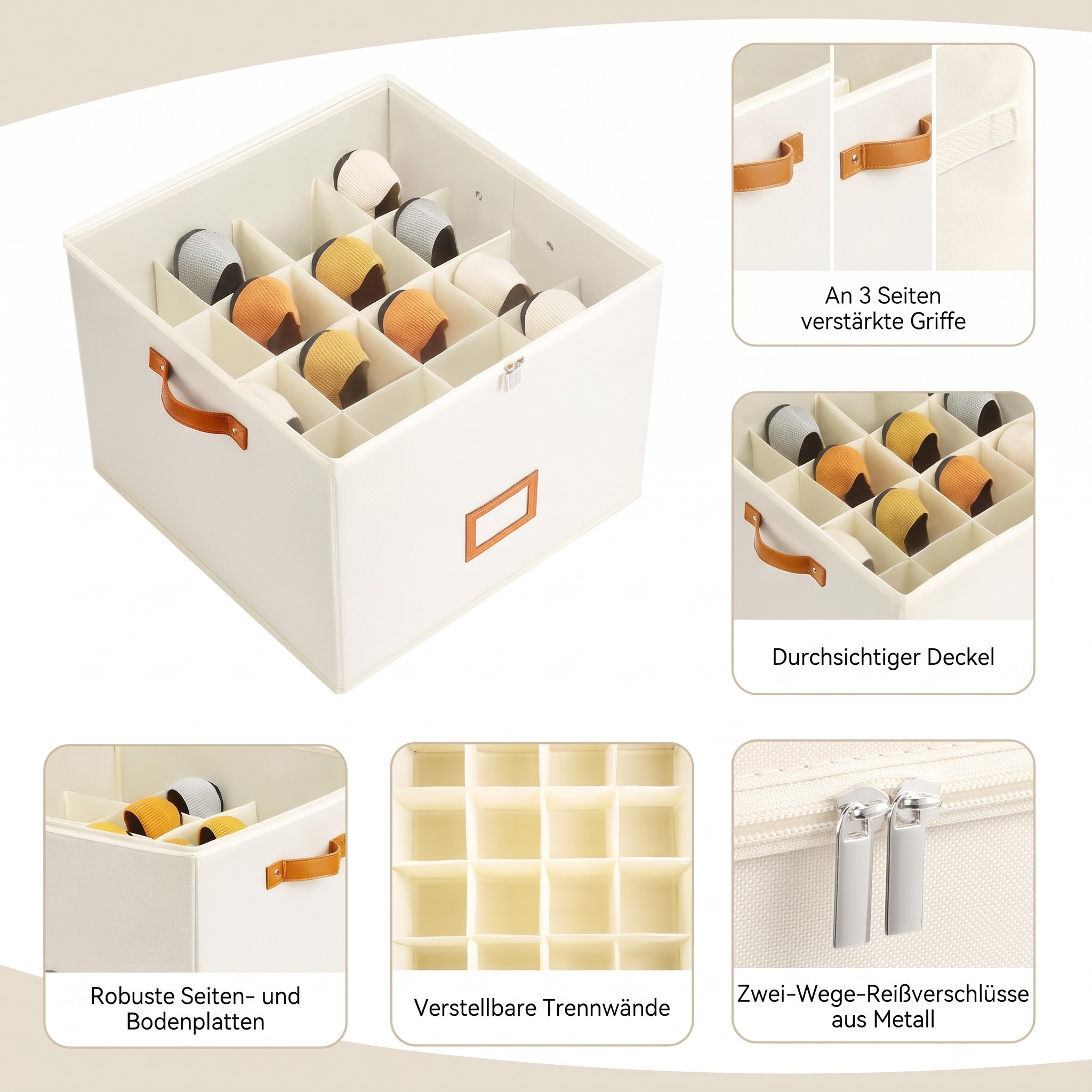 Boîte de rangement en tissu pour chaussures – Pliable, grande capacité, anti-poussière et respirante pour placard et chambre