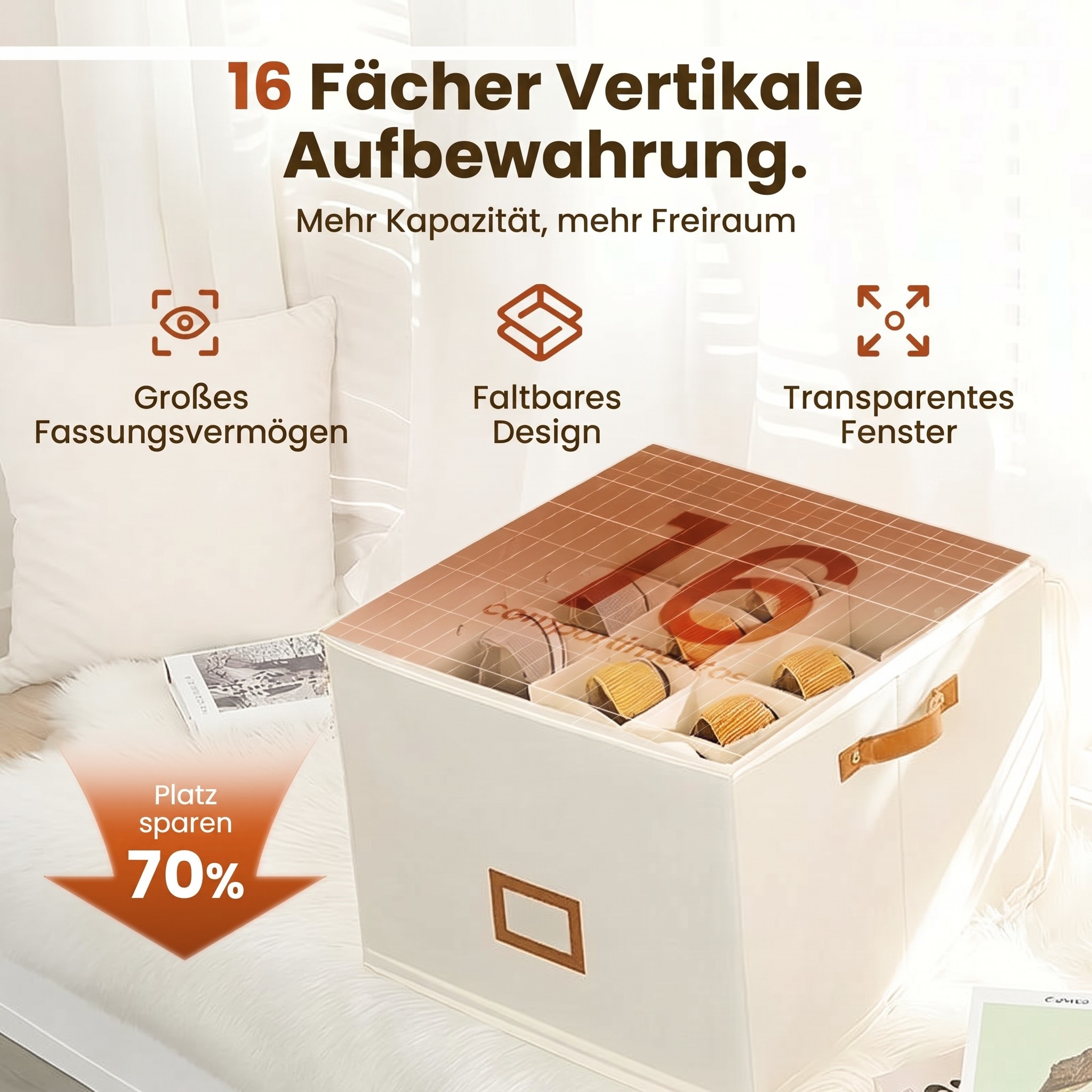 Boîte de rangement en tissu pour chaussures – Pliable, grande capacité, anti-poussière et respirante pour placard et chambre